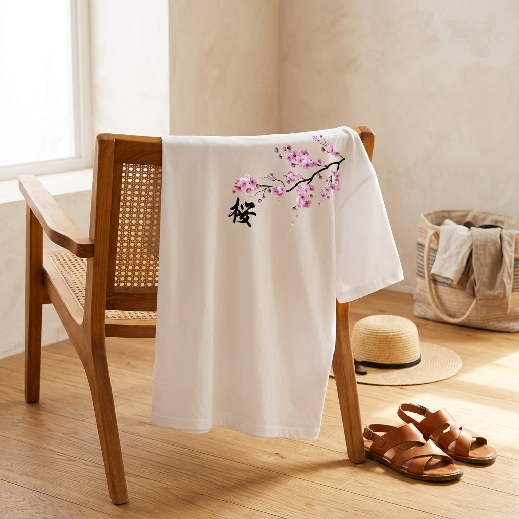 Hikaru 100% Cotton Cherry Blossom Tee