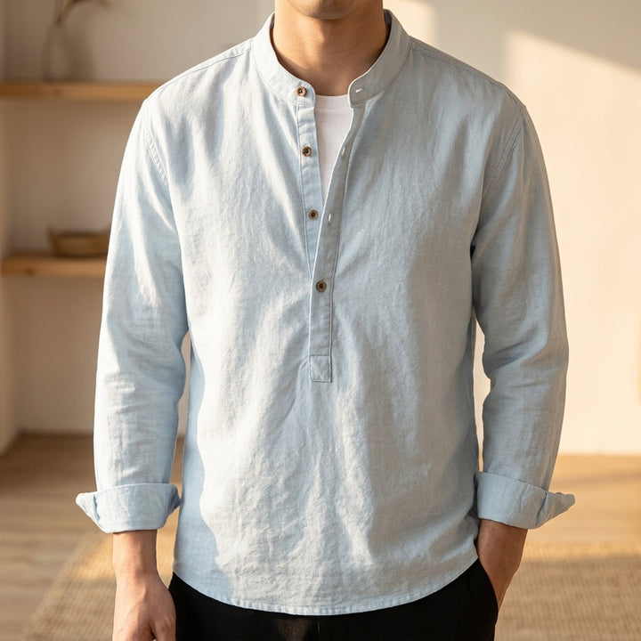 Breeze Band-Collar Shirt