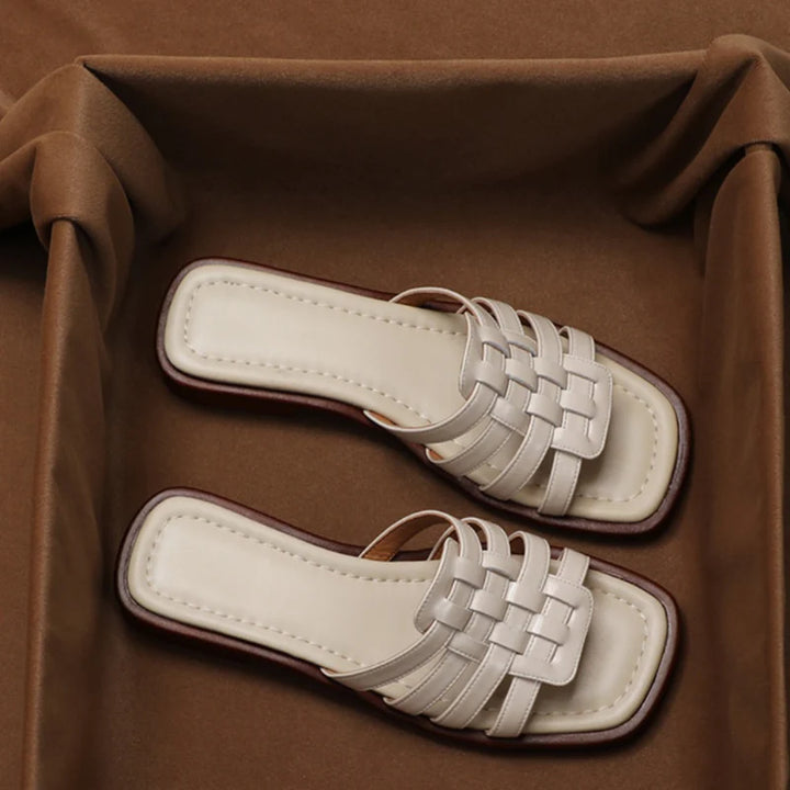 Zenya Woven Leather Slides