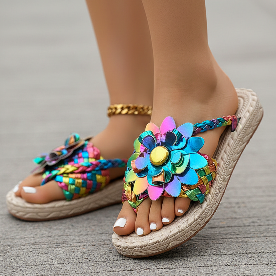 Braided Flora Beach Flip Flops