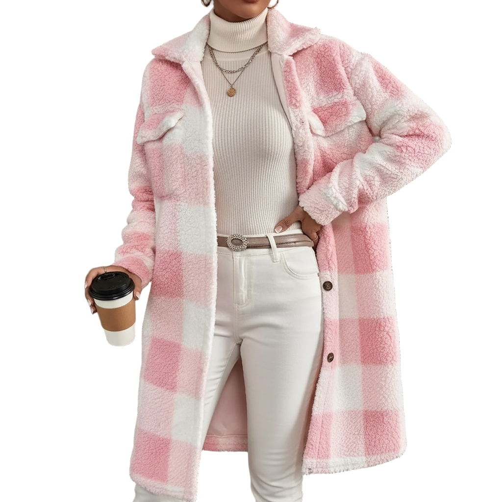 Cityscape Plaid Trench Coat