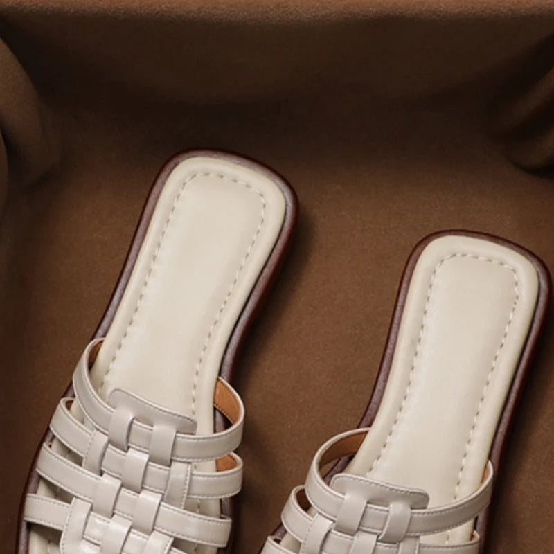 Zenya Woven Leather Slides