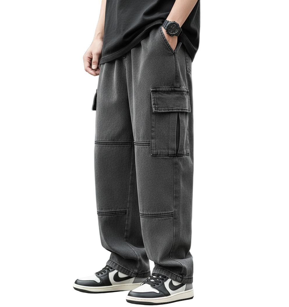 Jersey Cargo Denim Pants