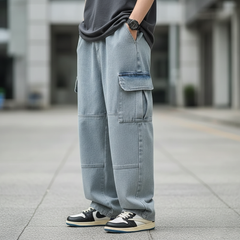 Jersey Cargo Denim Pants