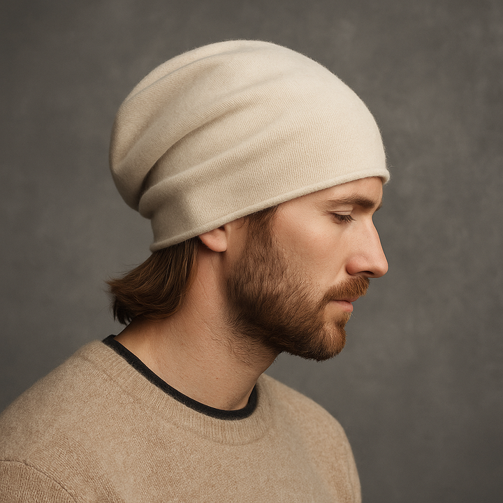 100% Cashmere Slouch Beanie