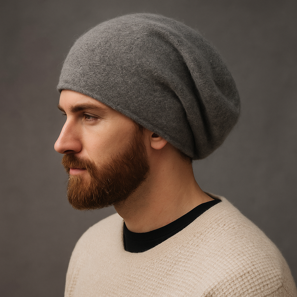 100% Cashmere Slouch Beanie