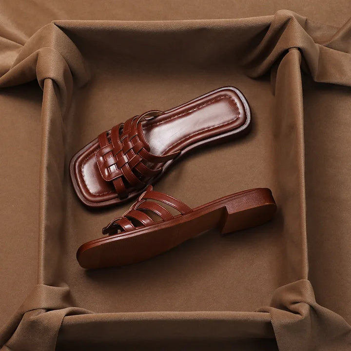 Zenya Woven Leather Slides