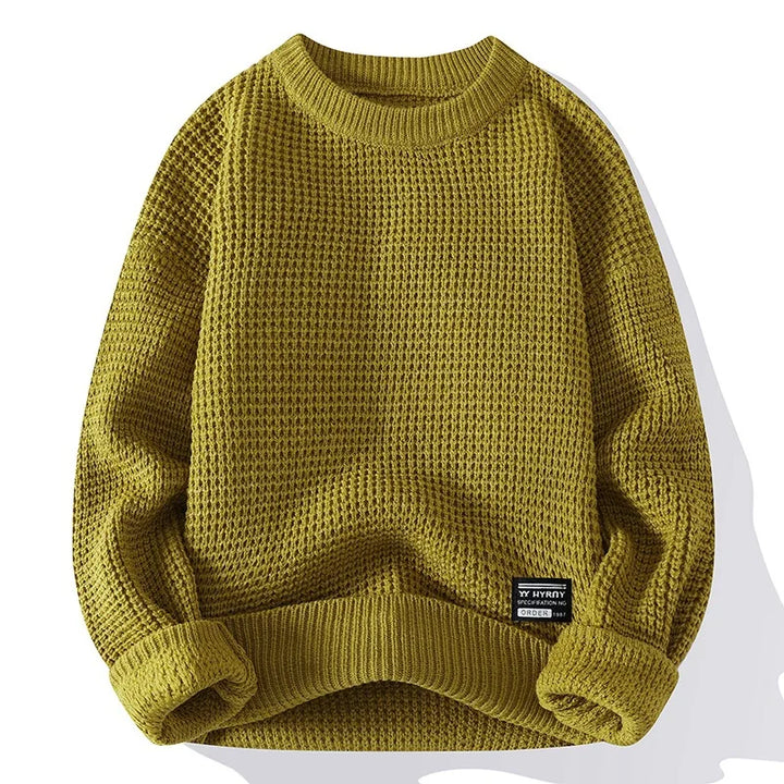 Oska Crewneck Waffle Knit Sweatshirt