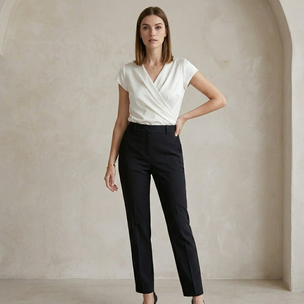 Asti Draped Wrap Blouse