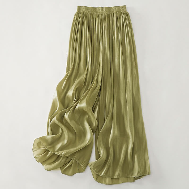Asti Pleated Wide Leg Trousers - Sage