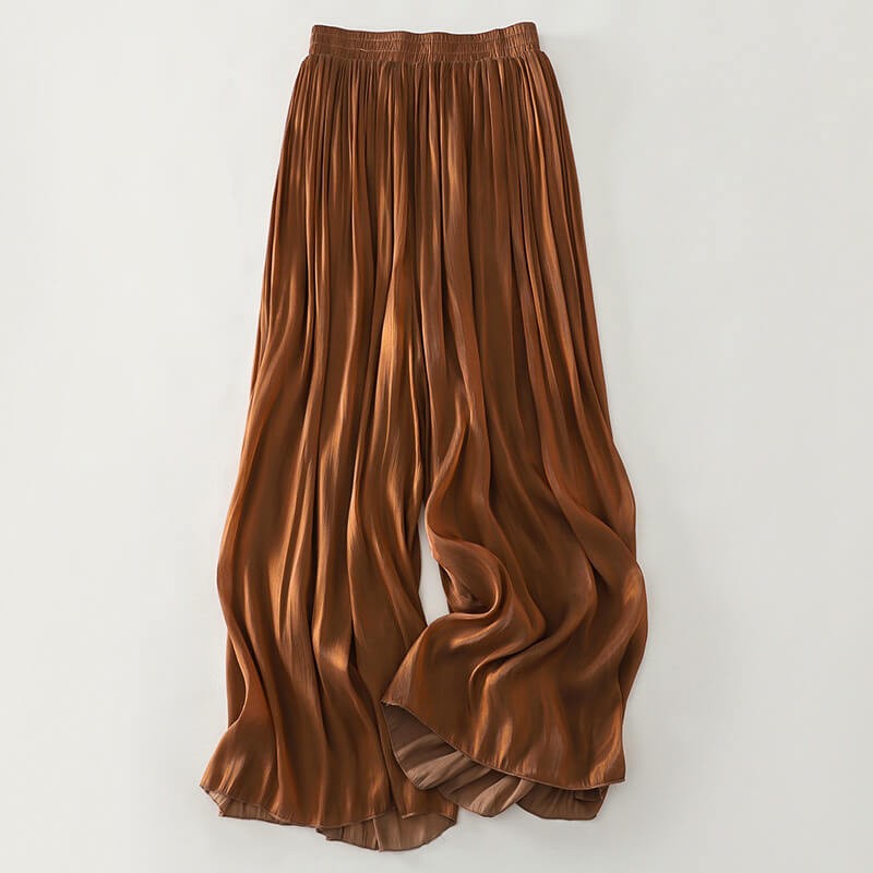 Asti Pleated Wide Leg Trousers - Sienna