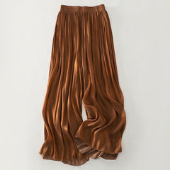 Asti Pleated Wide Leg Trousers - Sienna