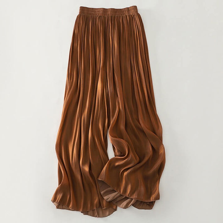 Asti Pleated Wide Leg Trousers - Sienna