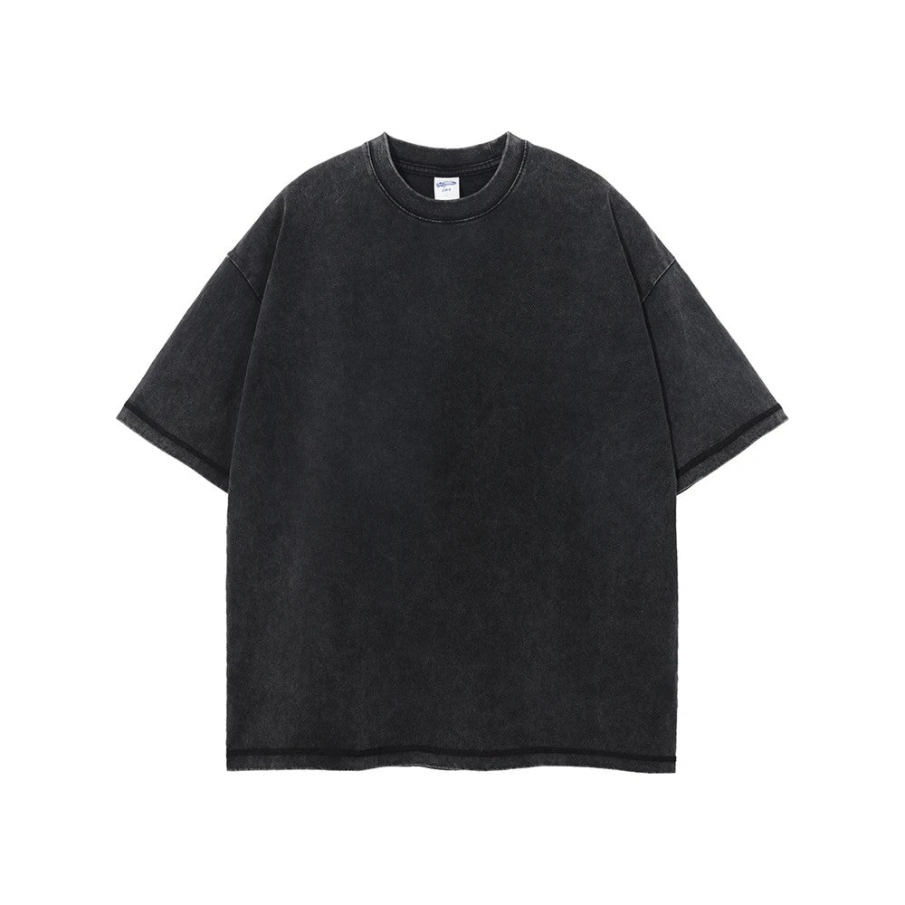 Astoria Washed Cotton T-Shirt - Faded Black