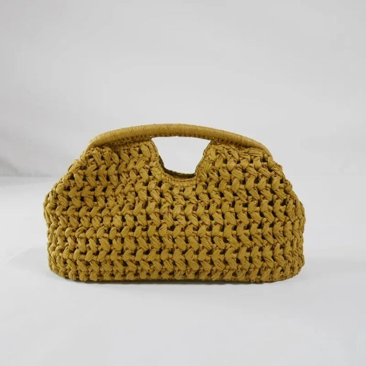 Adria Woven Clutch Bag - Lemon Zest