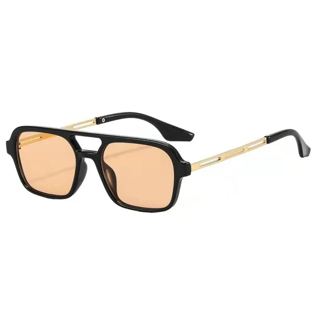 Alassio Sleek Rectangular Sunglasses - Onyx Champagne