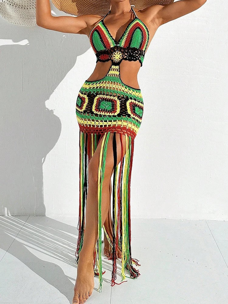 Amalfi Crochet Halter Cover-Up