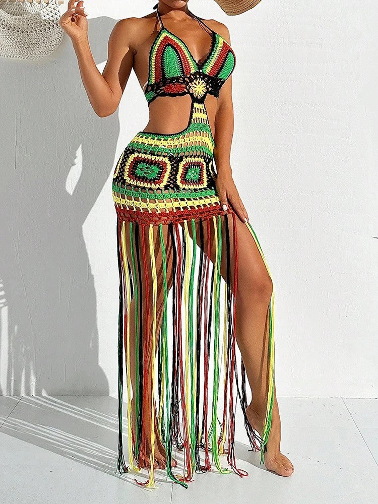 Amalfi Crochet Halter Cover-Up