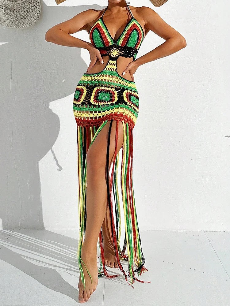 Amalfi Crochet Halter Cover-Up