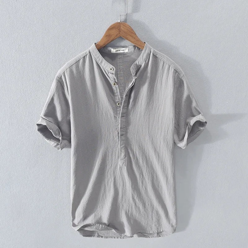 Amalfi Linen Shirt - Gray