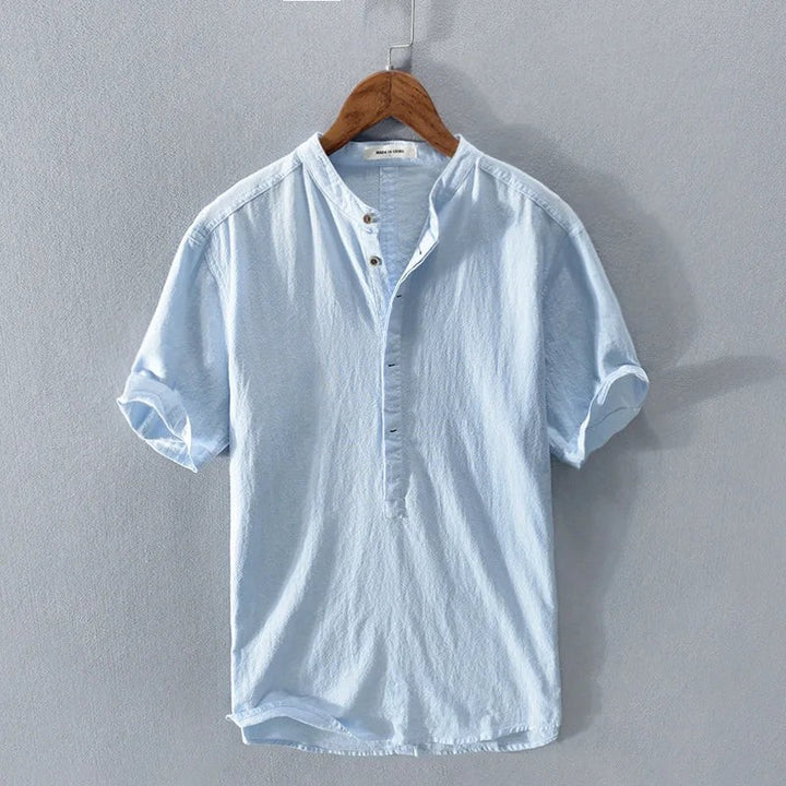 Amalfi Linen Shirt - Sky Blue