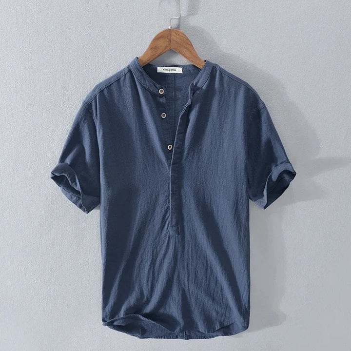 Amalfi Linen Shirt - Navy Blue