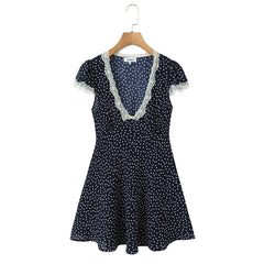 Amboise Polka Dot Dress - Midnight Polka Dot
