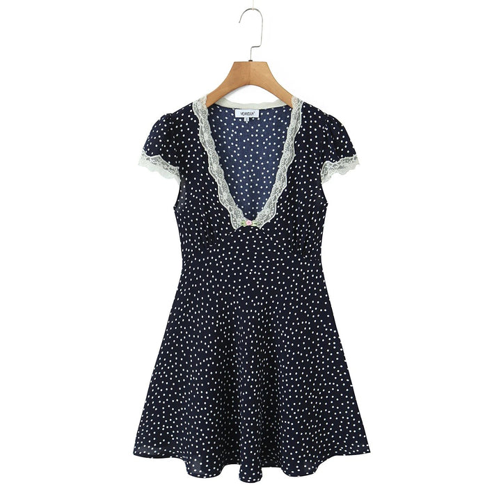 Amboise Polka Dot Dress - Midnight Polka Dot