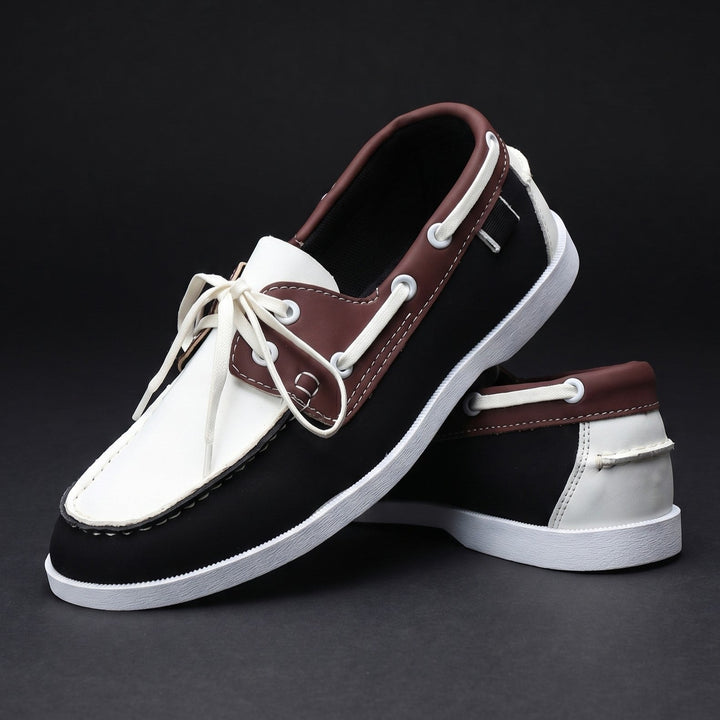 Arcadia Leather Boat Shoes - Saltwater White