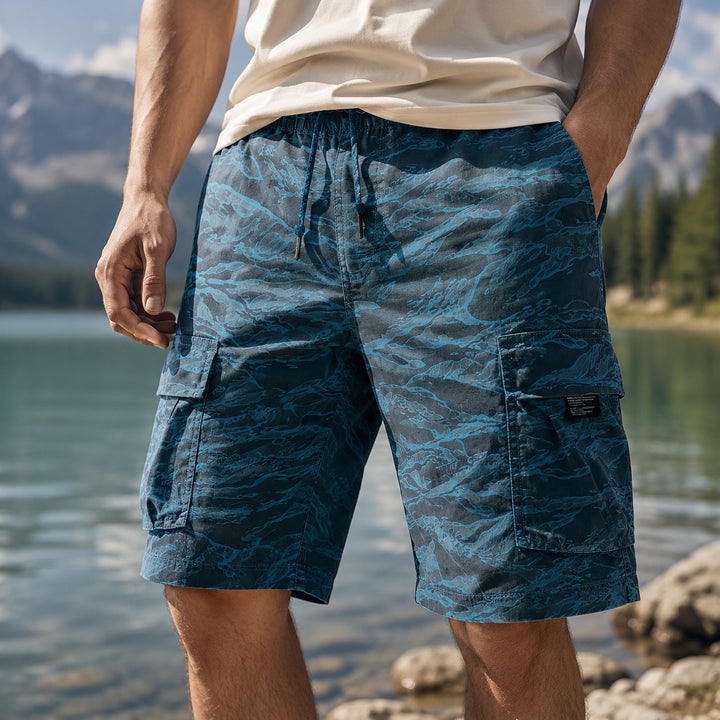 Ardennes Multi-Pocket Cargo Shorts - Marine Blue