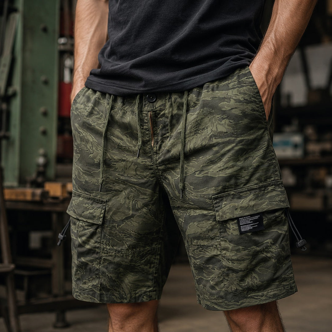 Ardennes Multi-Pocket Cargo Shorts - Olive Green