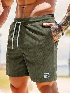Arles Corduroy Drawstring Shorts - Olive Green