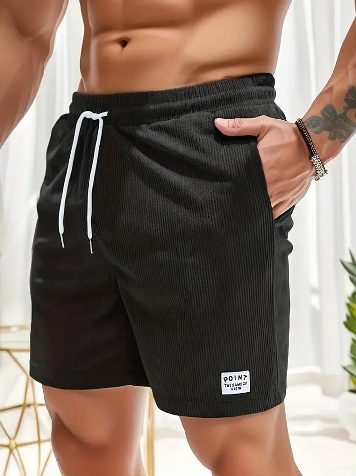 Arles Corduroy Drawstring Shorts - Onyx Black