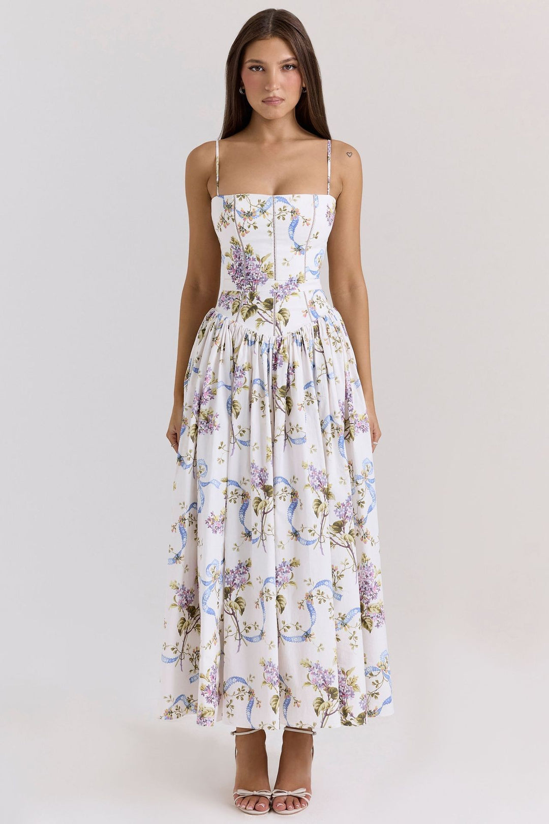 Arvelle Floral Maxi Dress - White Grand Floral