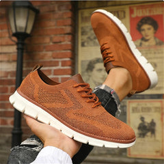 Ashby Knit Wingtip Oxfords - Chestnut Brown