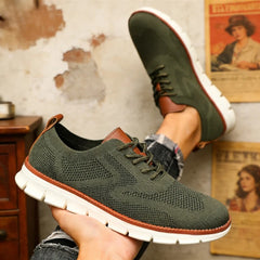 Ashby Knit Wingtip Oxfords - Olive Green