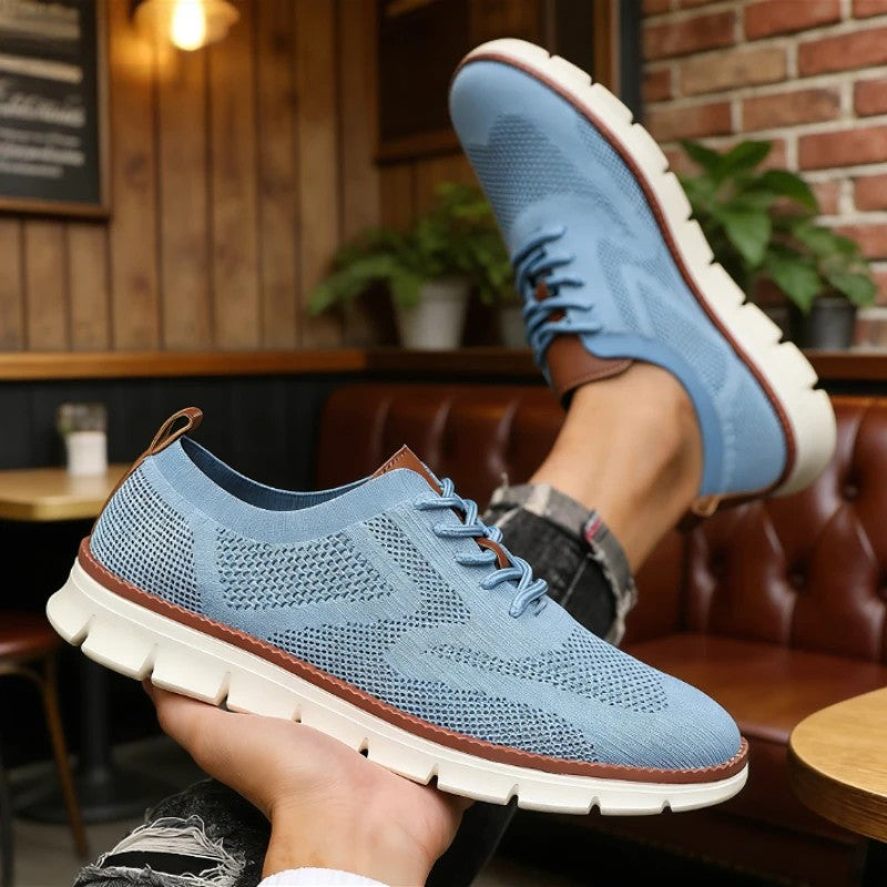 Ashby Knit Wingtip Oxfords - Sky Blue
