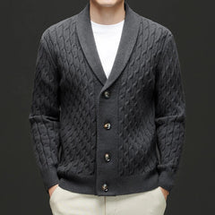 Ashcroft Merino Wool Cardigan - Heather Gray