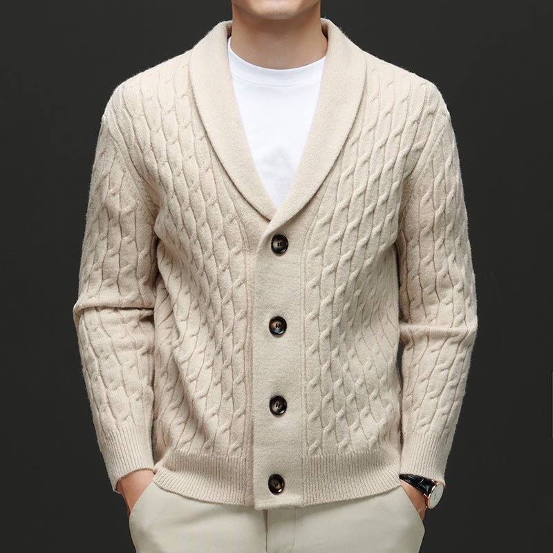 Ashcroft Merino Wool Cardigan - Oatmeal