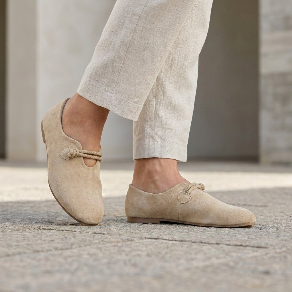 Aureli Braided Slip-On Flats - Almond