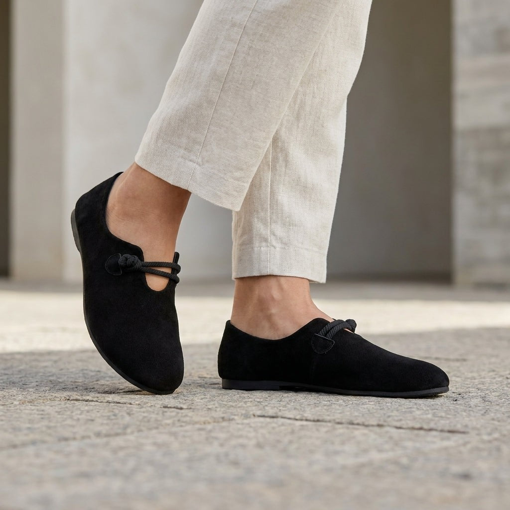 Aureli Braided Slip-On Flats - Onyx Black