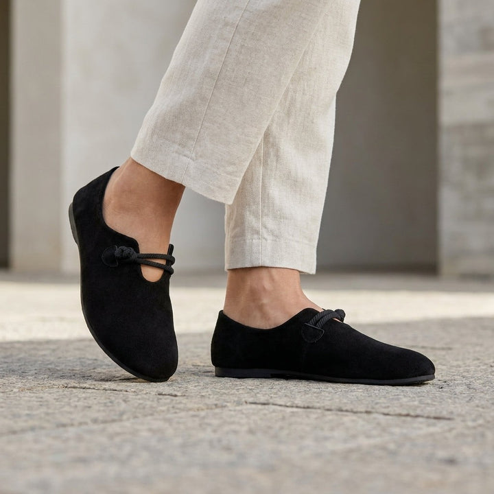 Aureli Braided Slip-On Flats - Onyx Black