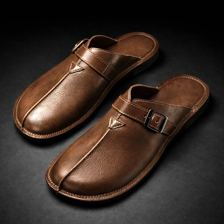 Aureli Leather Mules - Cognac