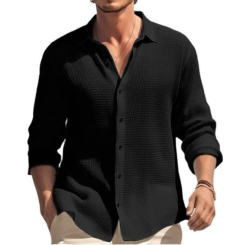 Basel Waffle Button-Down
