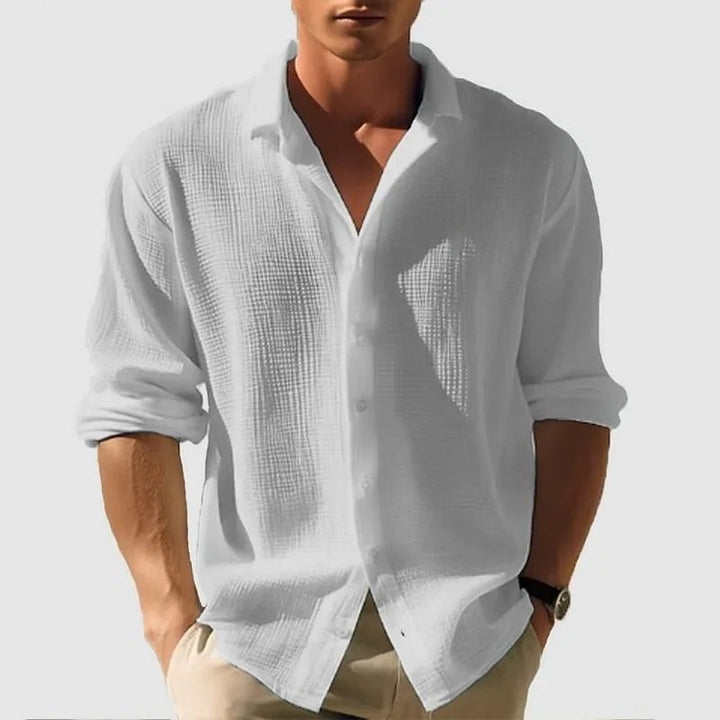 Basel Waffle Button-Down - Ash Gray
