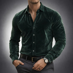 Bari Velvet Shirt - Emerald
