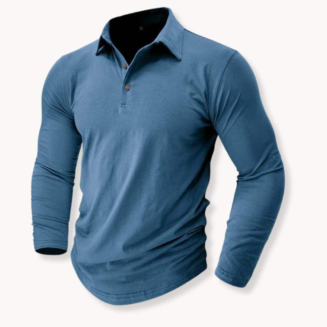 Bari Classic Knit Polo - Chambray Blue