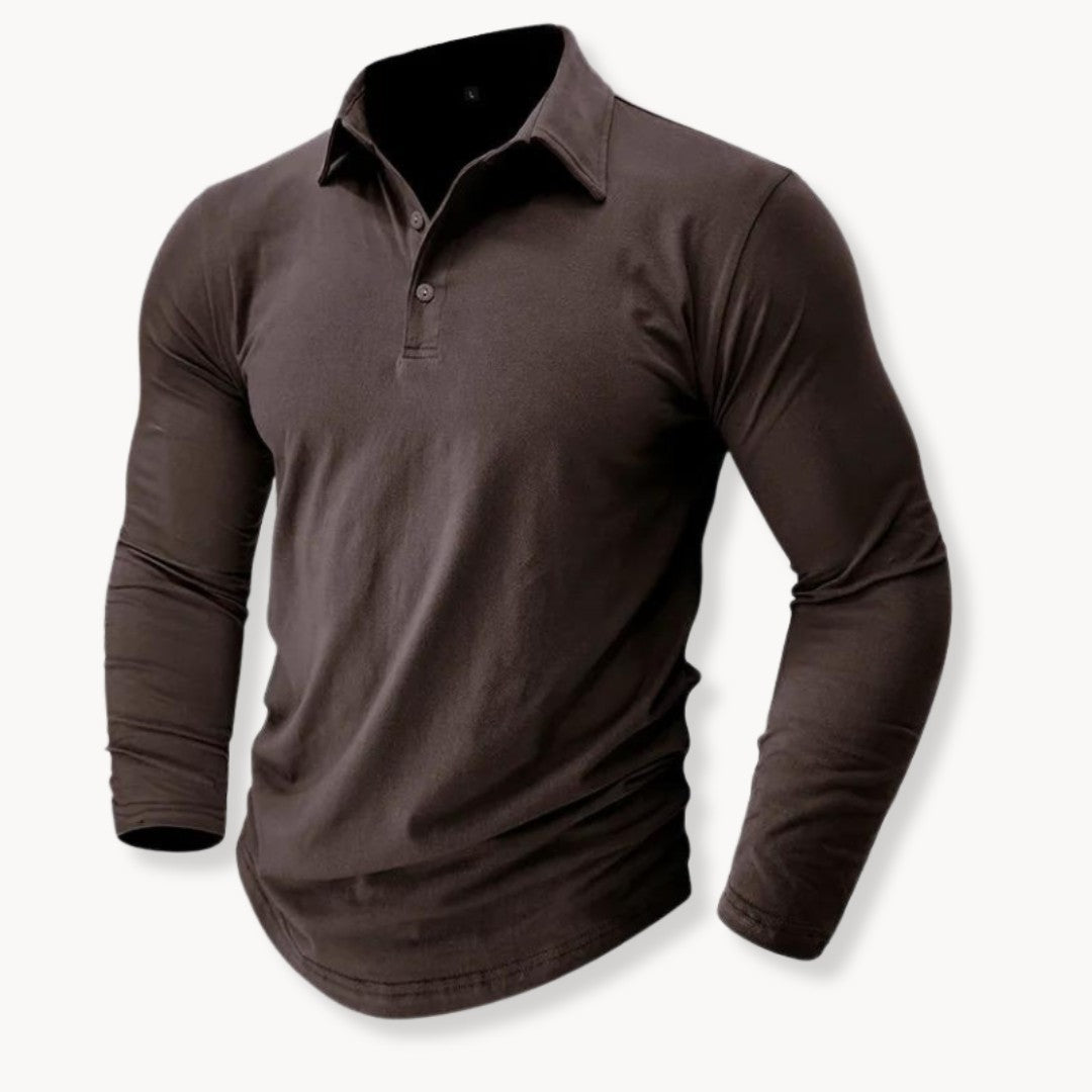 Bari Classic Knit Polo - Espresso Brown