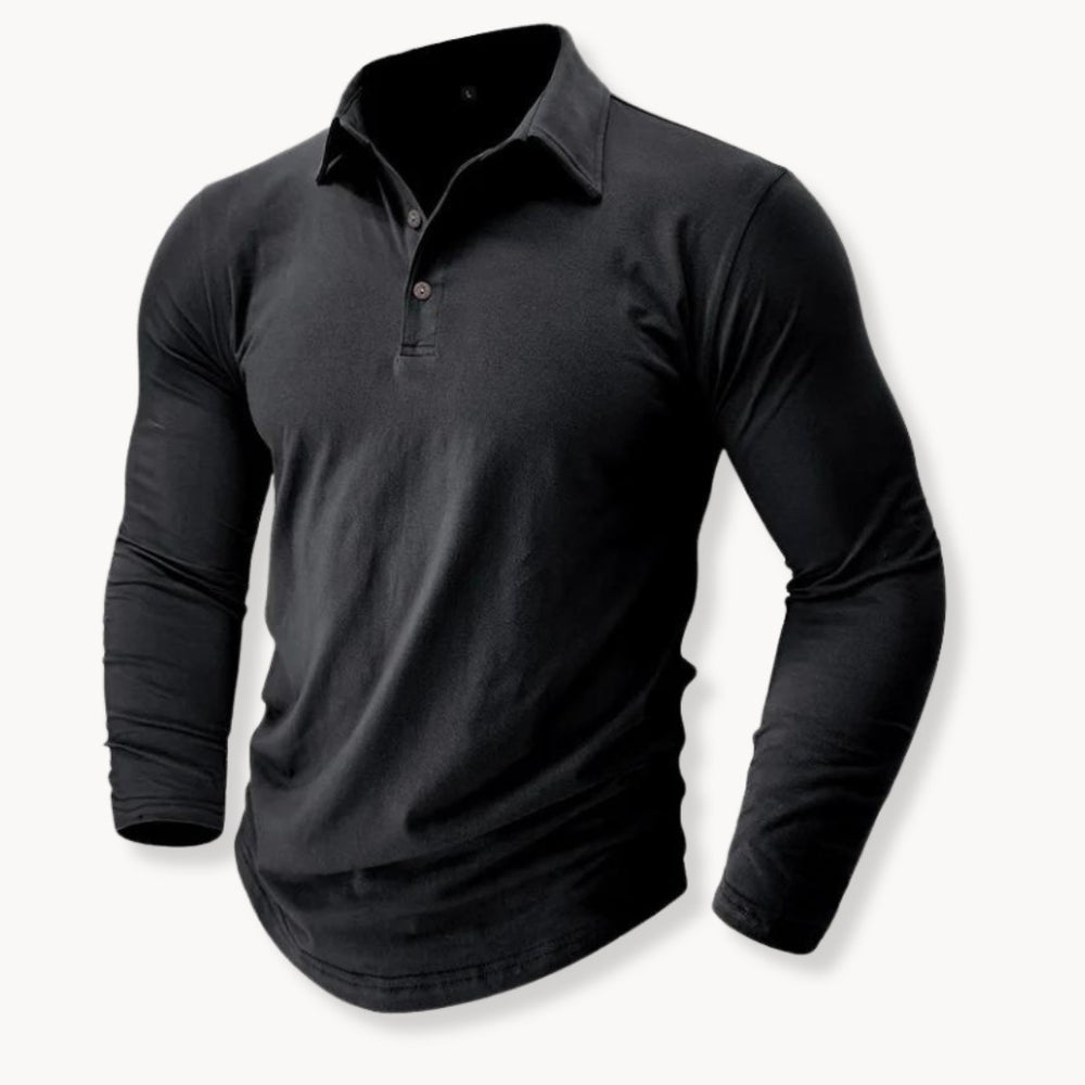 Bari Classic Knit Polo - Onyx Black