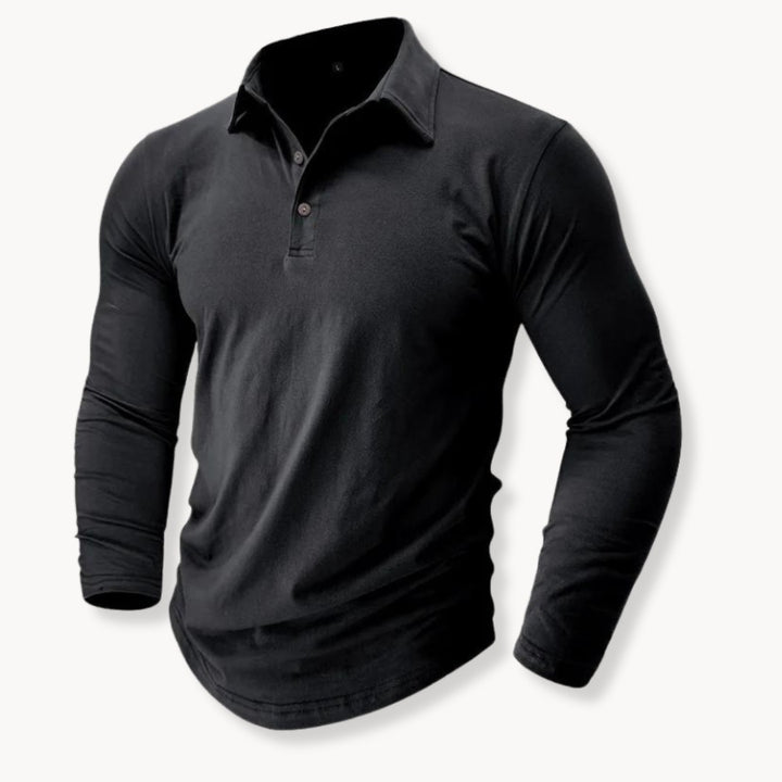 Bari Classic Knit Polo - Onyx Black